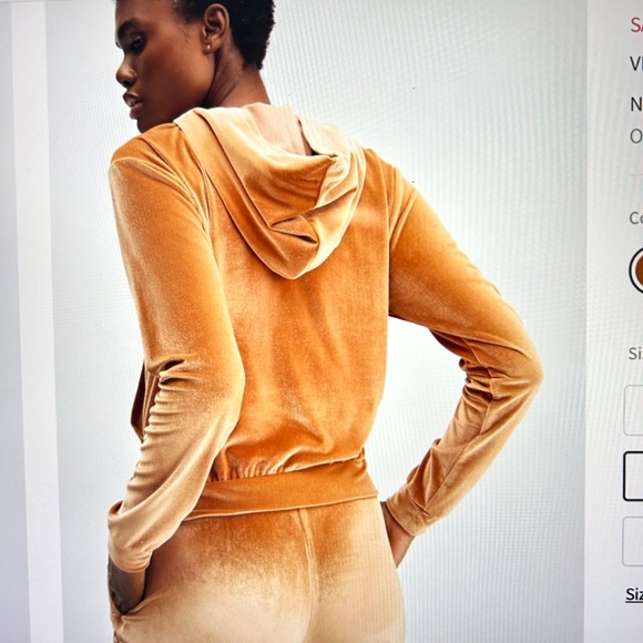 Velour Hoodie, Gold/Orange Color, XXL, Fabletics - Picture 5 of 6